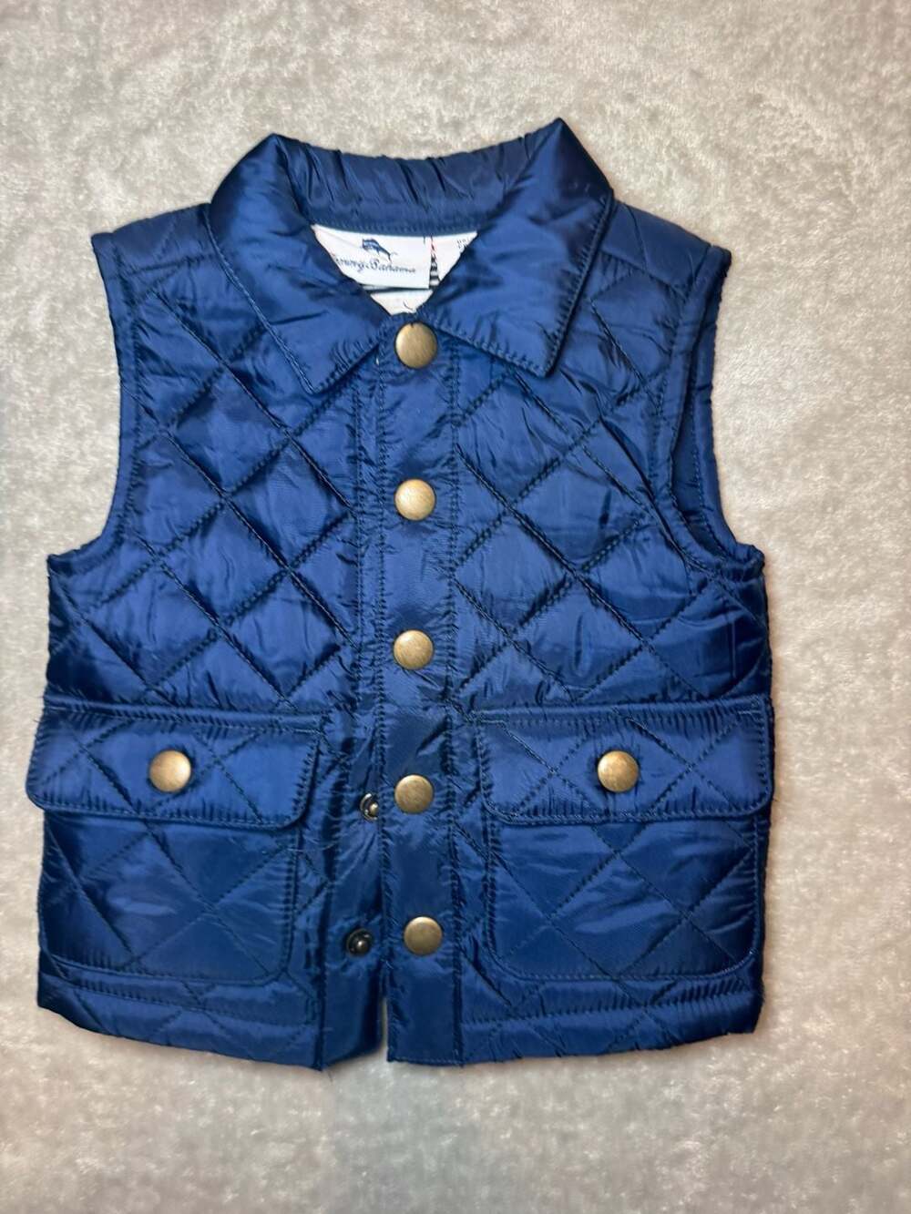 Tommy Bahama Baby Boy Quilted Puffer Vest Navy Blue